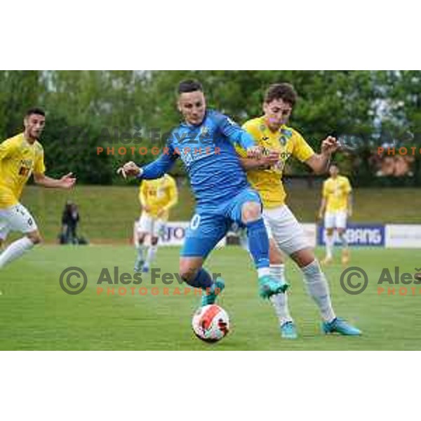 of Bravo In action during Prva Liga Telemach football match between Bravo and Domzale in Ljubljana, Slovenia on April 24, 2022