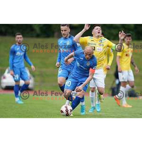 of Bravo In action during Prva Liga Telemach football match between Bravo and Domzale in Ljubljana, Slovenia on April 24, 2022