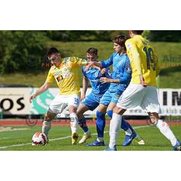 during Prva Liga Telemach football match between Bravo and Domzale in Ljubljana, Slovenia on April 24, 2022