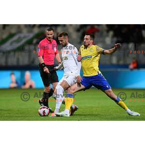 Mustafa Nukic in action during Prva Liga Telemach 2021-2022 football match between Koper and Olimpija at Bonifika, Koper, Slovenia on April 24, 2022