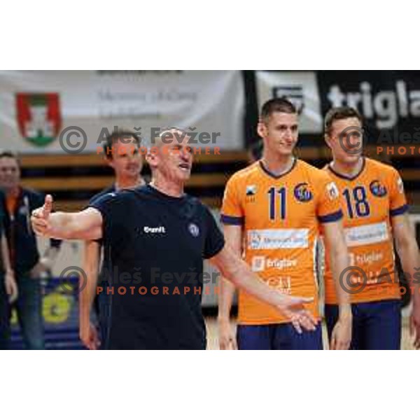 Head coach Milan Kasic in the Final of 1.DOL between ACH volley and Calcit in Tivoli Hall, Ljubljana, Slovenia on April 25, 2022