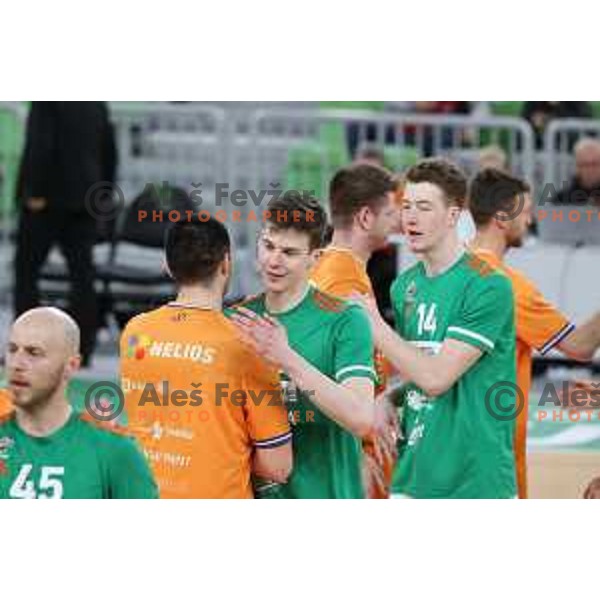 Luka Scuka in action during Nova KBM league match between Cedevita Olimpija and Helios Suns and Ljubljana, Slovenia on April 25, 2022