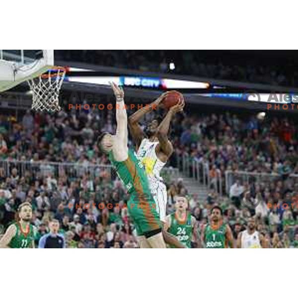 in action during quarter-final of 7days EuroCup basketball match between Cedevita Olimpija and Frutti Extra Bursaspor in Stozice, Arena, Ljubljana, Slovenia on April 27, 2022