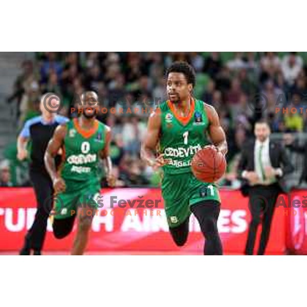 Yogi Ferrell during quarter-final of 7days EuroCup basketball match between Cedevita Olimpija and Frutti Extra Bursaspor in Stozice, Arena, Ljubljana, Slovenia on April 27, 2022