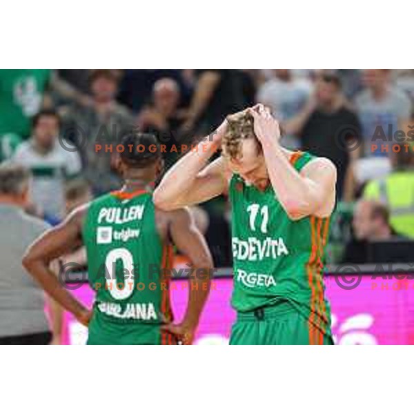 Jaka Blazic during quarter-final of 7days EuroCup basketball match between Cedevita Olimpija and Frutti Extra Bursaspor in Stozice, Arena, Ljubljana, Slovenia on April 27, 2022