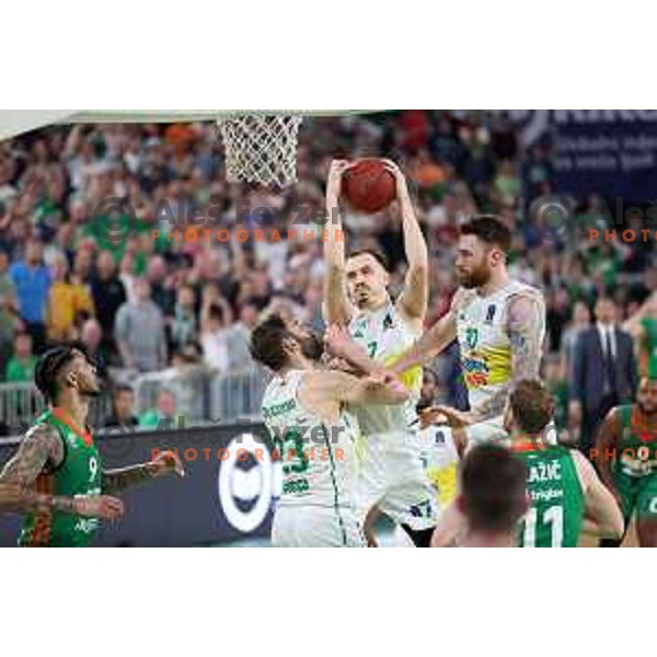 in action during quarter-final of 7days EuroCup basketball match between Cedevita Olimpija and Frutti Extra Bursaspor in Stozice Arena, Ljubljana, Slovenia on April 27, 2022