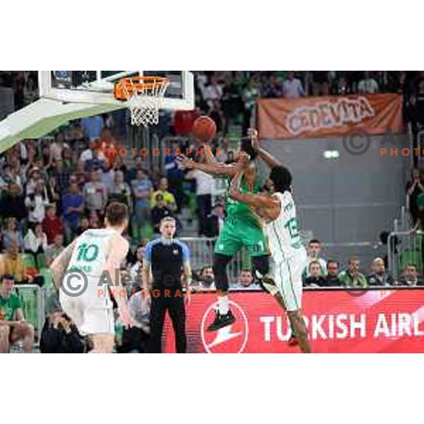 Yogi Ferrell during quarter-final of 7days EuroCup basketball match between Cedevita Olimpija and Frutti Extra Bursaspor in Stozice, Arena, Ljubljana, Slovenia on April 27, 2022