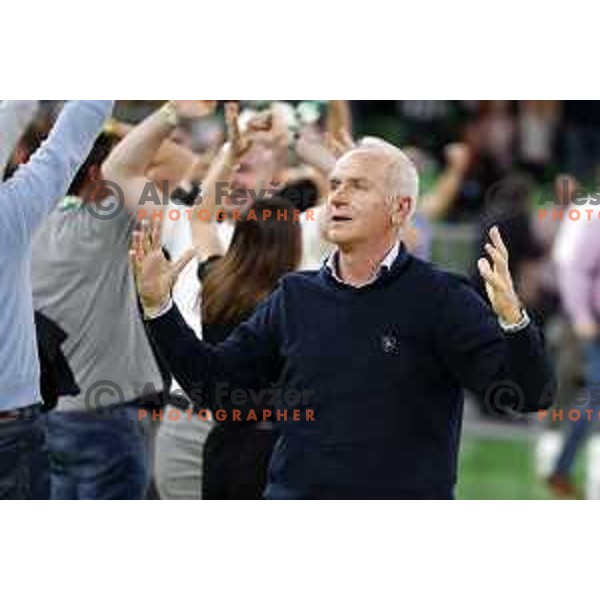 Joze Mermal during quarter-final of 7days EuroCup basketball match between Cedevita Olimpija and Frutti Extra Bursaspor in Stozice, Arena, Ljubljana, Slovenia on April 27, 2022