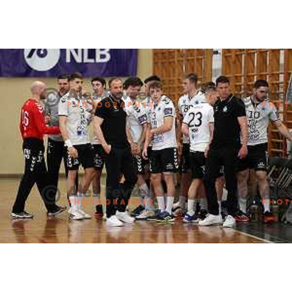 Uros Zorman during 1.NLB league handball match Trimo Trebnje and Celje Pivovarna Lasko in Trebnje, Slovenia on April 29, 2022