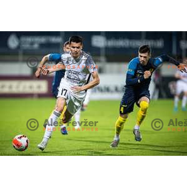 in action during Prva liga Telemach football match between Celje and Mura in Arena z’dezele in Celje, Slovenia on April 29, 2022. Photo: Jure Banfi