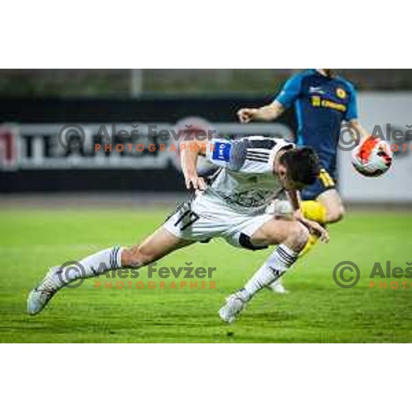 Mirlind Daku in action during Prva liga Telemach football match between Celje and Mura in Arena z’dezele in Celje, Slovenia on April 29, 2022. Photo: Jure Banfi