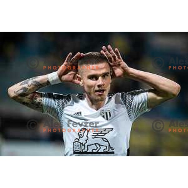 Luka Bobicanec celebrating during Prva liga Telemach football match between Celje and Mura in Arena z’dezele in Celje, Slovenia on April 29, 2022. Photo: Jure Banfi