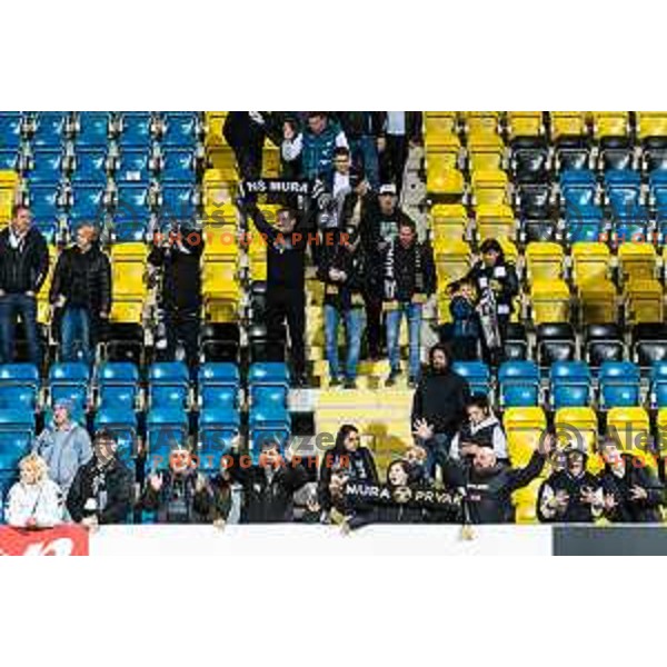 Fans of Mura celebrating during Prva liga Telemach football match between Celje and Mura in Arena z’dezele in Celje, Slovenia on April 29, 2022. Photo: Jure Banfi