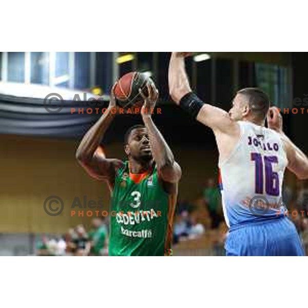 Melvin Ejim of Cedevita Olimpija in action during ABA league play-off basketball match between Cedevita Olimpija and Igokea in Tivoli Hall, Ljubljana, Slovenia on April 30, 2022