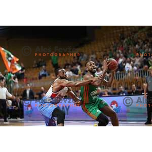 Jacob Pullen of Cedevita Olimpija in action during ABA league play-off basketball match between Cedevita Olimpija and Igokea in Tivoli Hall, Ljubljana, Slovenia on April 30, 2022