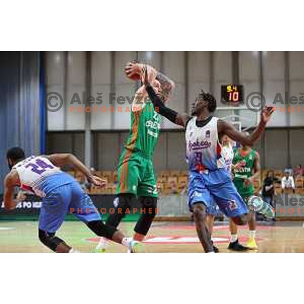 Alen Omic of Cedevita Olimpija in action during ABA league play-off basketball match between Cedevita Olimpija and Igokea in Tivoli Hall, Ljubljana, Slovenia on April 30, 2022