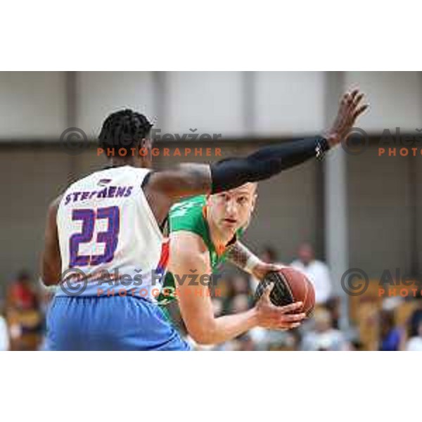 Alen Omic of Cedevita Olimpija in action during ABA league play-off basketball match between Cedevita Olimpija and Igokea in Tivoli Hall, Ljubljana, Slovenia on April 30, 2022