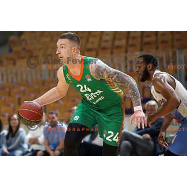 Alen Omic of Cedevita Olimpija in action during ABA league play-off basketball match between Cedevita Olimpija and Igokea in Tivoli Hall, Ljubljana, Slovenia on April 30, 2022