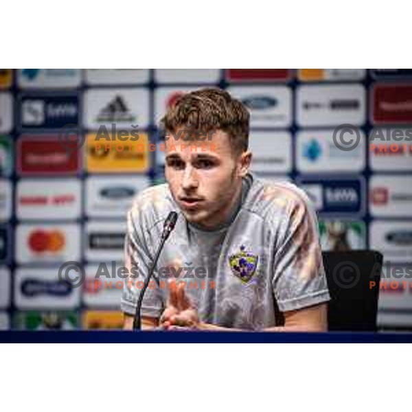Jan Repas at the press conference after Prva liga Telemach football match between Maribor and Koper in Ljudski vrt, Maribor, Slovenia on April 30, 2022. Photo: Jure Banfi/www.alesfevzer.com