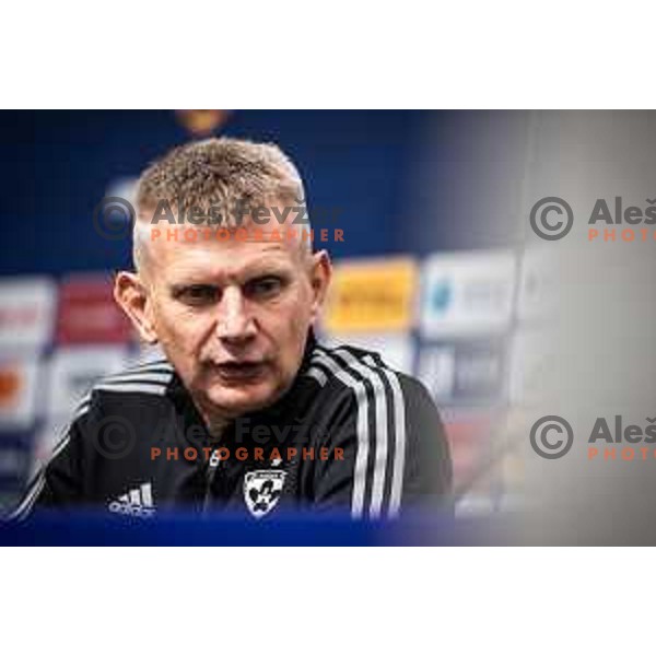 Radovan Karanovic, head coach of Maribor at the press conference after Prva liga Telemach football match between Maribor and Koper in Ljudski vrt, Maribor, Slovenia on April 30, 2022. Photo: Jure Banfi/www.alesfevzer.com