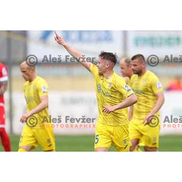 Mitja Ilenic in action during Prva Liga Telemach 2021-2022 football match between Domzale and Aluminij in Domzale, Slovenia on May 1, 2022 