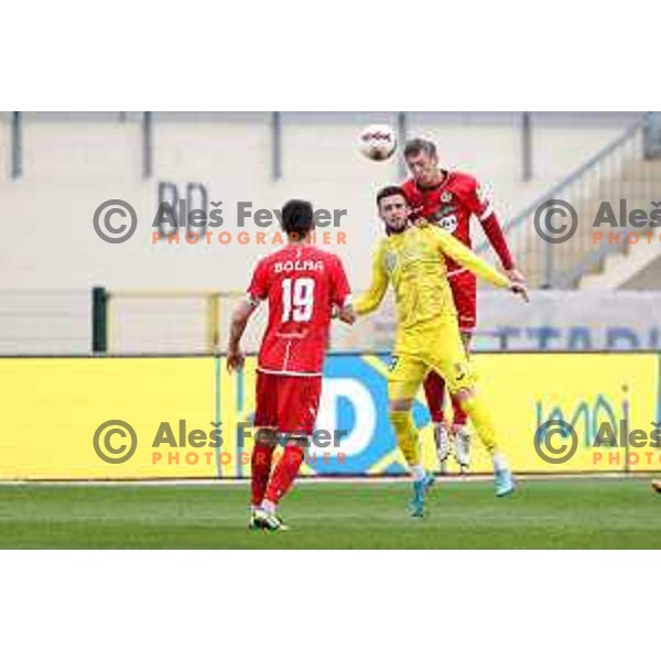 in action during Prva Liga Telemach 2021-2022 football match between Domzale and Aluminij in Domzale, Slovenia on May 1, 2022