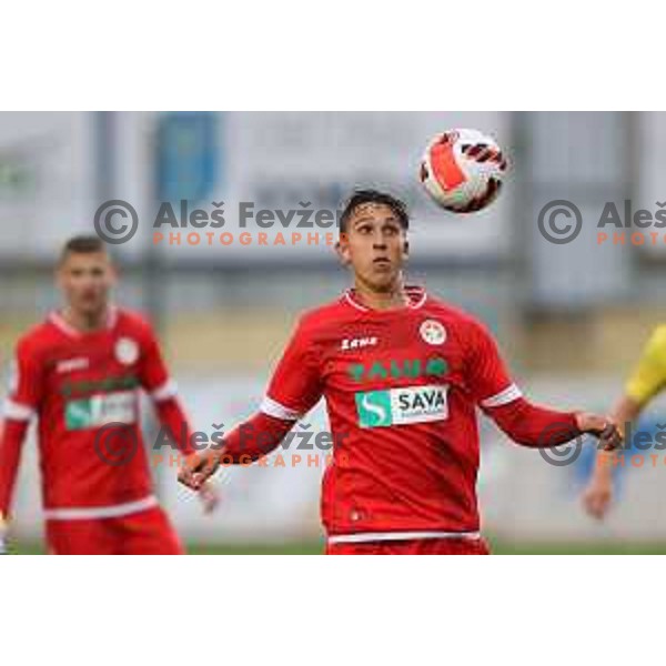 in action during Prva Liga Telemach 2021-2022 football match between Domzale and Aluminij in Domzale, Slovenia on May 1, 2022