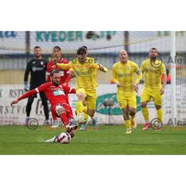 Mitja Ilenic in action during Prva Liga Telemach 2021-2022 football match between Domzale and Aluminij in Domzale, Slovenia on May 1, 2022 