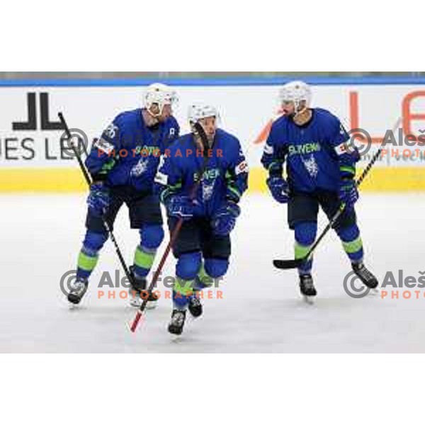 Action during IIHF Ice-hockey World Championship 2022 division I group A match between Slovenia and Lithuania in Ljubljana, Slovenia on May 3, 2022