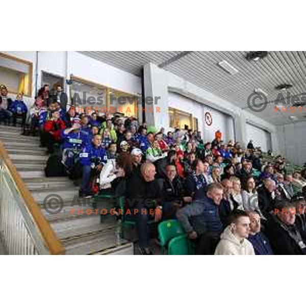 Action during IIHF Ice-hockey World Championship 2022 division I group A match between Slovenia and Lithuania in Ljubljana, Slovenia on May 3, 2022