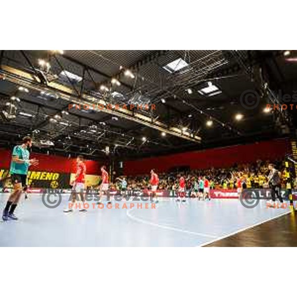 in action during fourth-final of EHF Cup handball match between Gorenje Velenje (SLO) and SL Benfica (POR) in Red Hall, Velenje, Slovenia on May 3, 2022