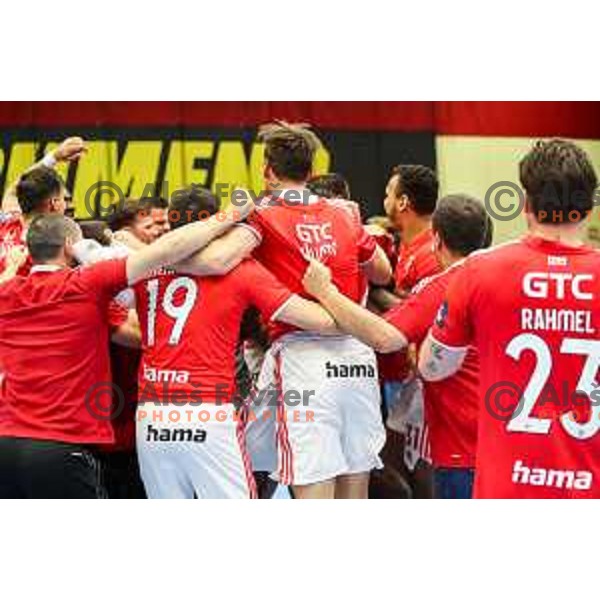 in action during fourth-final of EHF Cup handball match between Gorenje Velenje (SLO) and SL Benfica (POR) in Red Hall, Velenje, Slovenia on May 3, 2022