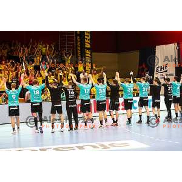 in action during fourth-final of EHF Cup handball match between Gorenje Velenje (SLO) and SL Benfica (POR) in Red Hall, Velenje, Slovenia on May 3, 2022