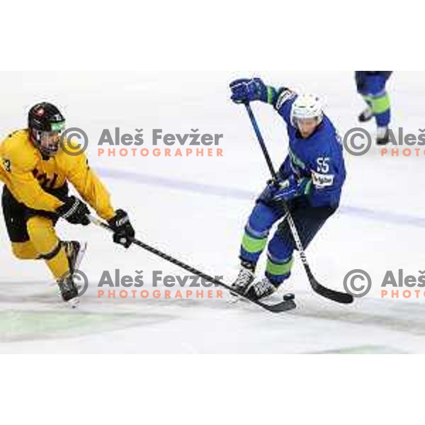 Action during IIHF Ice-hockey World Championship 2022 division I group A match between Slovenia and Lithuania in Ljubljana, Slovenia on May 3, 2022