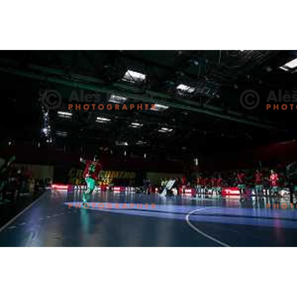 in action during fourth-final of EHF Cup handball match between Gorenje Velenje (SLO) and SL Benfica (POR) in Red Hall, Velenje, Slovenia on May 3, 2022
