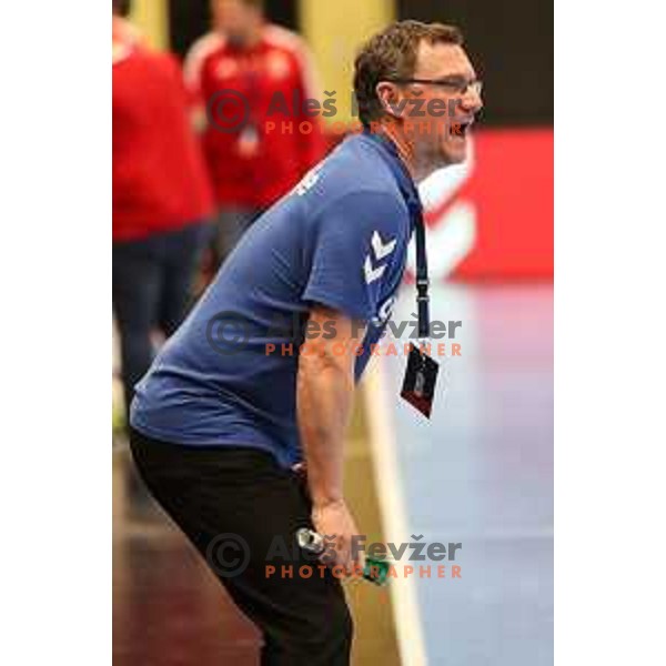 Zoran Jovicic in action during fourth-final of EHF Cup handball match between Gorenje Velenje (SLO) and SL Benfica (POR) in Red Hall, Velenje, Slovenia on May 3, 2022