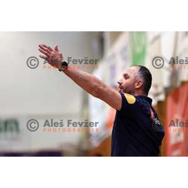 Alem Toskic during 1.NLB league handball match Trimo Trebnje and Celje Pivovarna Lasko in Trebnje, Slovenia on April 29, 2022
