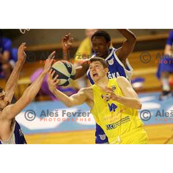 in action during first game of quarter-final of Nova KBM league between Sencur GGD and Rogaska in Sencur, Slovenia on May 4, 2022