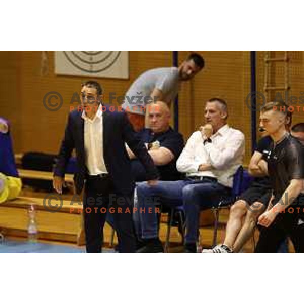 in action during first game of quarter-final of Nova KBM league between Sencur GGD and Rogaska in Sencur, Slovenia on May 4, 2022