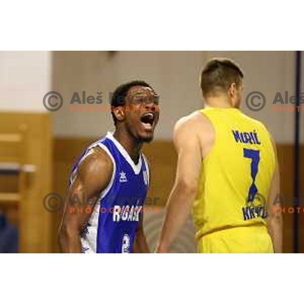 in action during first game of quarter-final of Nova KBM league between Sencur GGD and Rogaska in Sencur, Slovenia on May 4, 2022