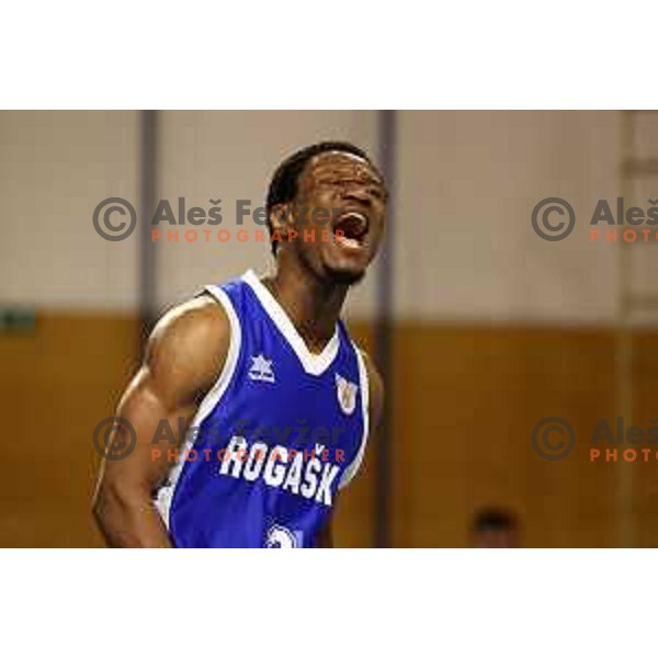 in action during first game of quarter-final of Nova KBM league between Sencur GGD and Rogaska in Sencur, Slovenia on May 4, 2022