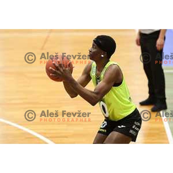 Jite Sophia Gbemuotor in action during first game of the Final of 1.SKL league Women between Cinkarna Celje and Triglav in Celje, Slovenia on May 6, 2022