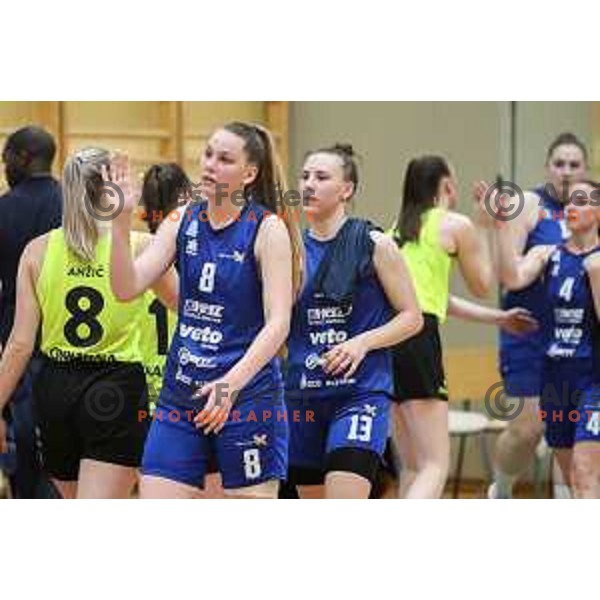 Zala Pavlic in action during first game of the Final of 1.SKL league Women between Cinkarna Celje and Triglav in Celje, Slovenia on May 6, 2022