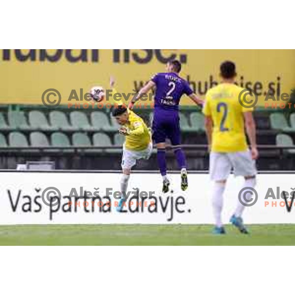 in action during Prva Liga Telemach football match between Bravo and Maribor in Ljubljana, Slovenia on May 7, 2022