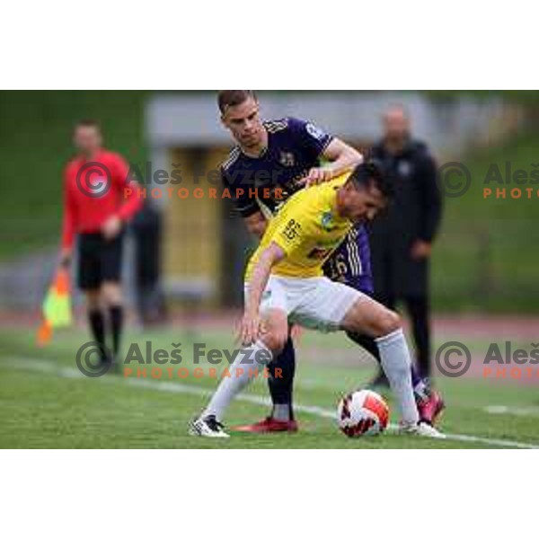 in action during Prva Liga Telemach football match between Bravo and Maribor in Ljubljana, Slovenia on May 7, 2022