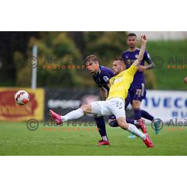 in action during Prva Liga Telemach football match between Bravo and Maribor in Ljubljana, Slovenia on May 7, 2022