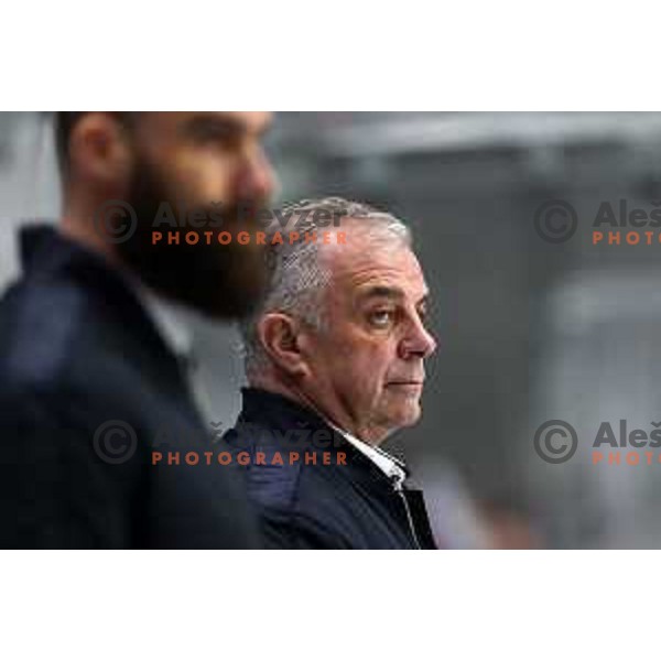 Tomaz Razingar and Matjaz Kopitar during IIHF Ice-hockey World Championship 2022 division I group A match between Slovenia and South Korea in Ljubljana, Slovenia on May 8, 2022