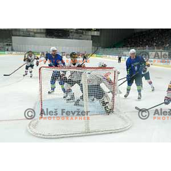 Miha Zajc in action during IIHF Ice-hockey World Championship 2022 division I group A match between Slovenia and South Korea in Ljubljana, Slovenia on May 8, 2022