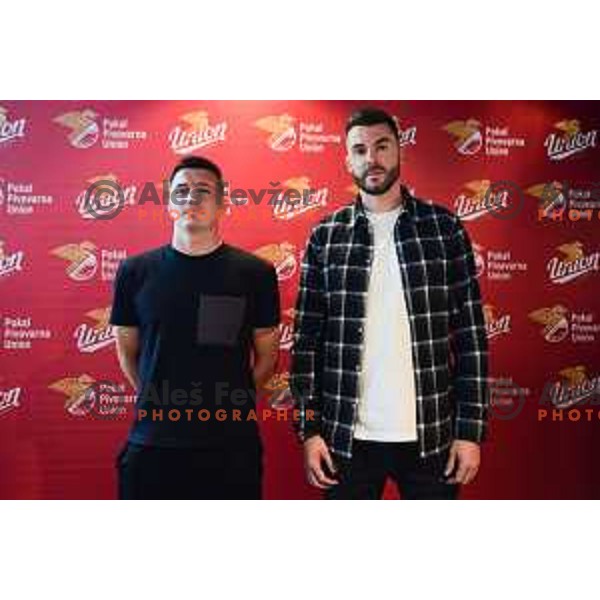 Martin Kramaric, Ivica Guberac at Press conference for Pivovarna Union Slovenian Cup 2022 in Ljubljana, Slovenia on May 9, 2022