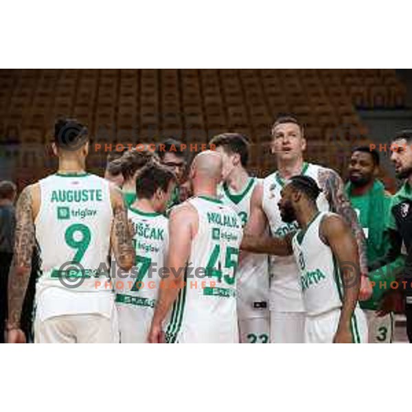 Alen Omic in action during Nova KBM league match between Cedevita Olimpija and Krka in Ljubljana, Slovenia on May 9, 2022